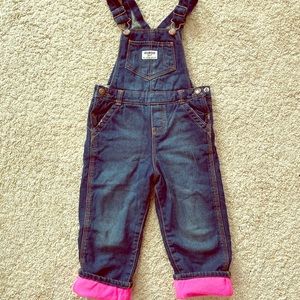OshKosh Toddler Girl’s Fleece Lined Overalls